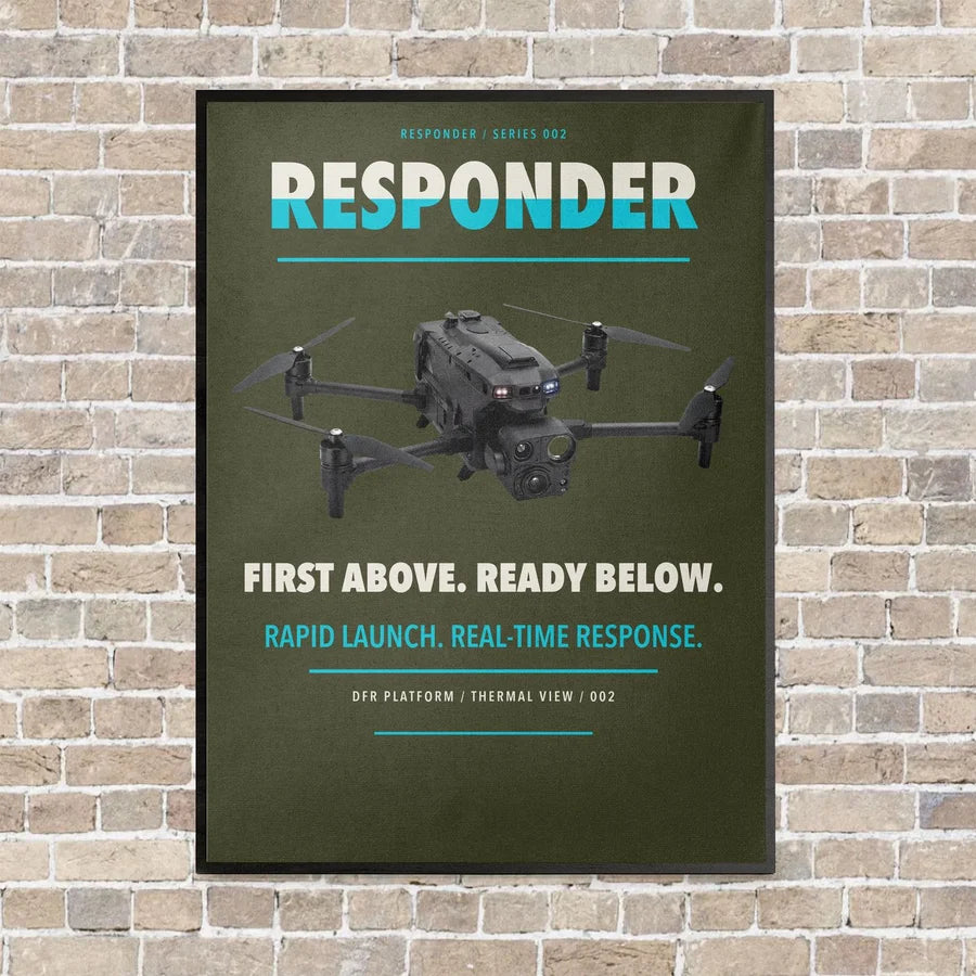BRINC Responder vertical canvas print - framed - green army background