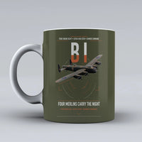 Thumbnail for Avro Lancaster B I design on green army ceramic mug, double-side print