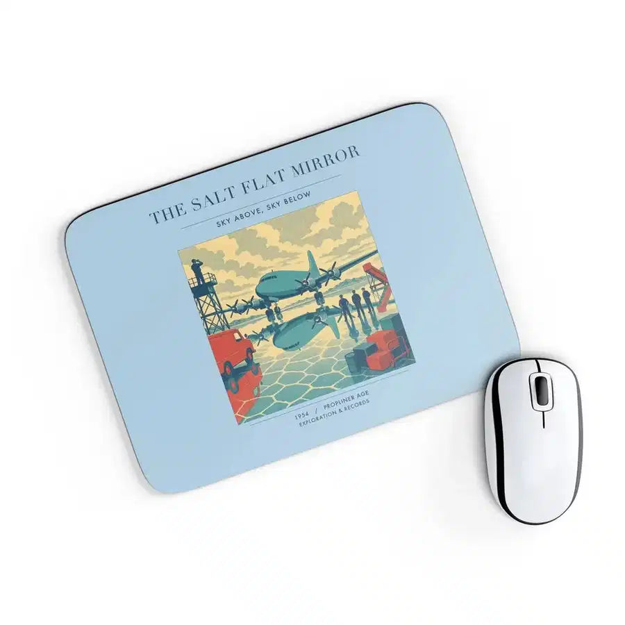 VINTAGE G4333 - The Salt Flat Mirror - Designed Mouse Pads design on lightblue rectangle