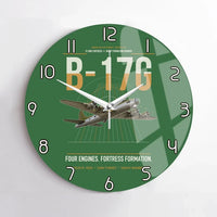 Thumbnail for B-17G Flying Fortress design on green no frame wall clock