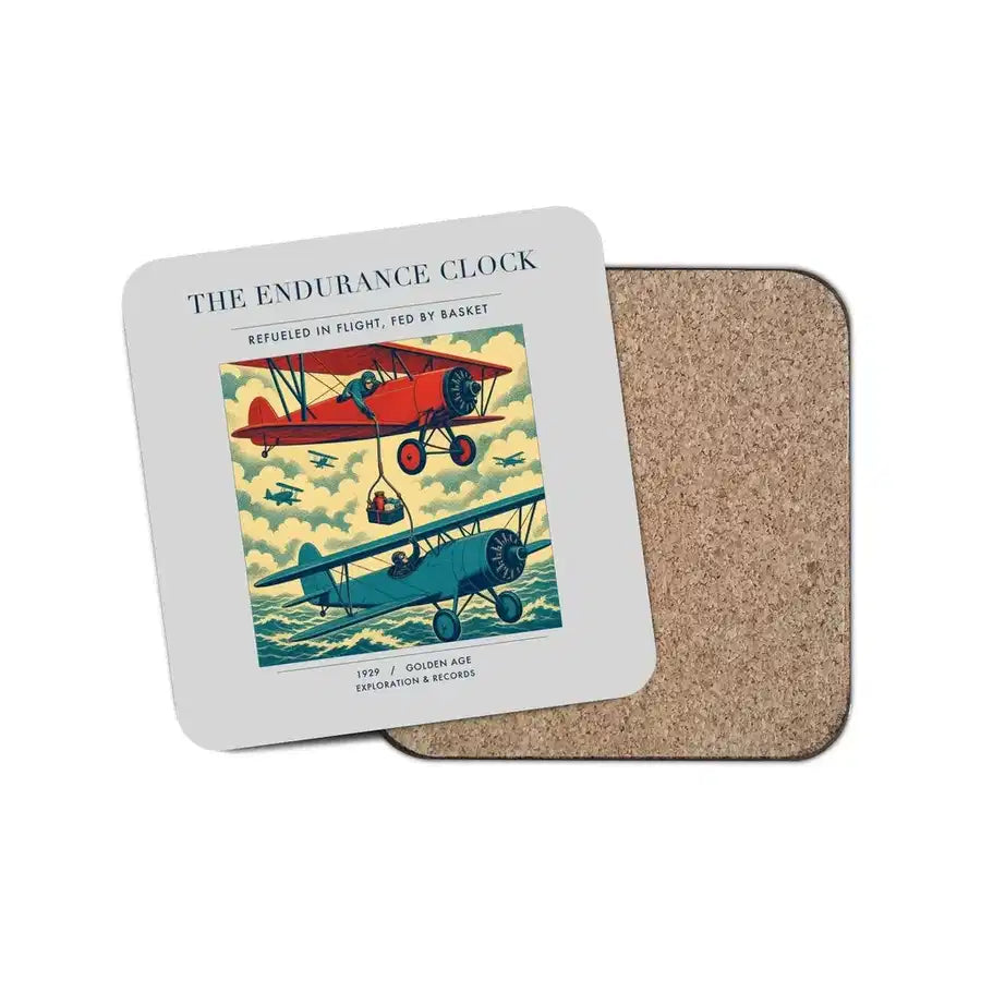 The Endurance Clock - Designed Coasters design on light gray 1-piece