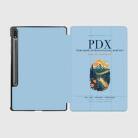 Thumbnail for Portland International Airport (PDX) design on light blue samsung tablet tablet case