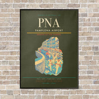 Thumbnail for Pamplona Airport PNA vertical canvas print - framed - green army background