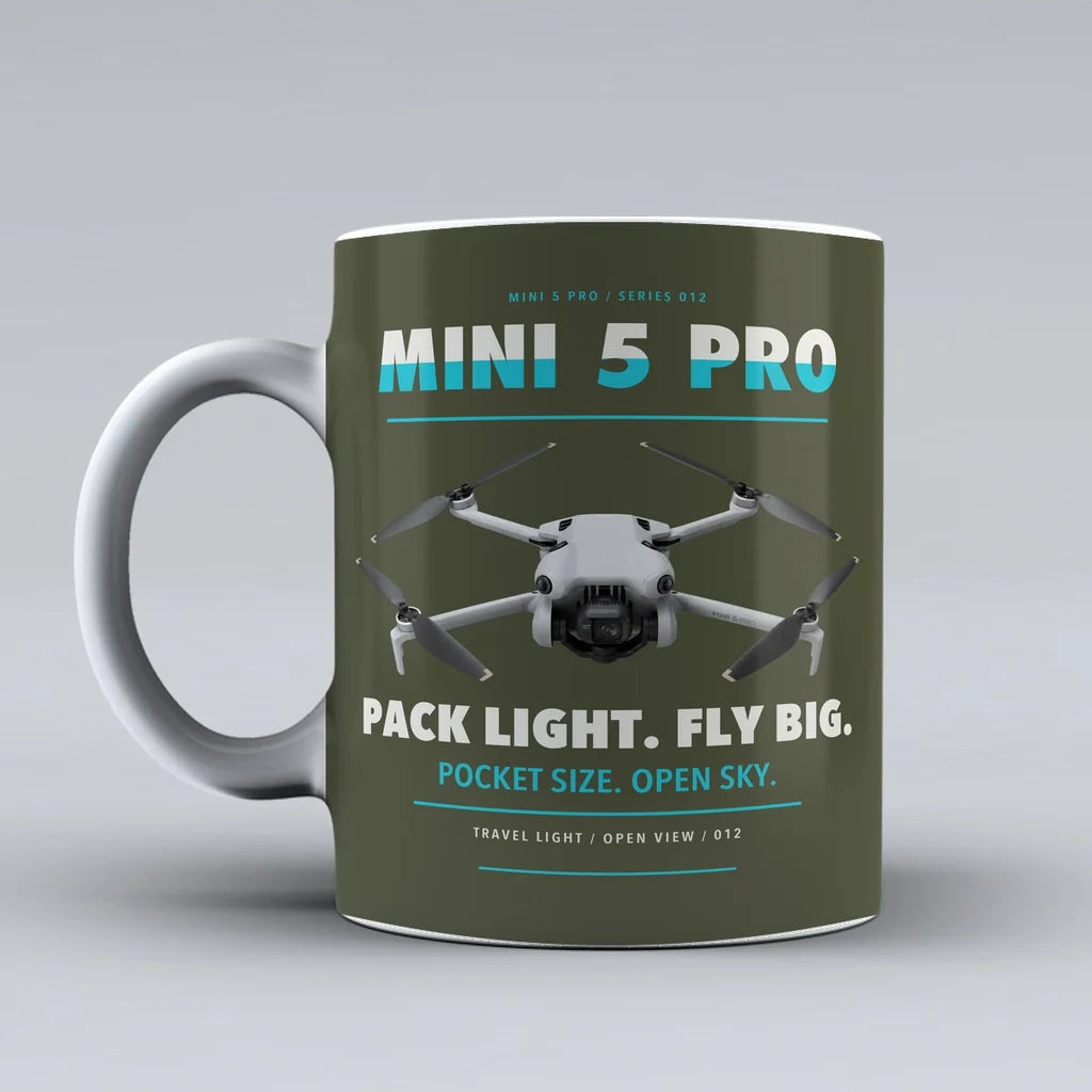 Mini 5 Pro Mug design on green army dji