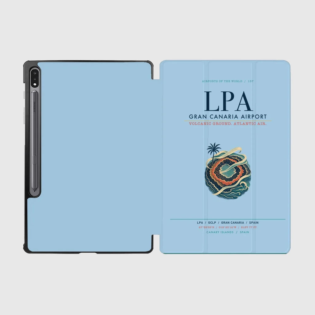 Gran Canaria Airport (LPA) design on light blue samsung tablet tablet case