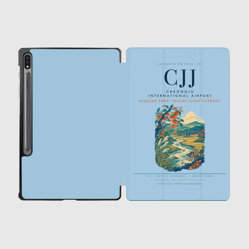 Cheongju International Airport (CJJ) design on light blue samsung tablet tablet case