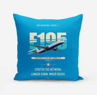 Thumbnail for Embraer E195 design on turquoise pillow
