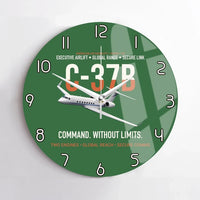 Thumbnail for C-37B Global Command Link design on green no frame wall clock