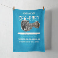 Thumbnail for CF6-80E1 design on turquoise towel