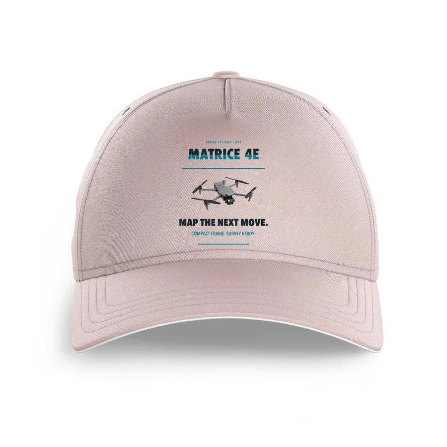 DJI Matrice 4E design on pink printed hat