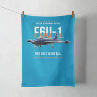 Thumbnail for F6U-1 Pirate Fire Built in the Tail design on turquoise towel