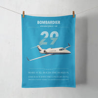 Thumbnail for Bombardier Learjet 29 design on turquoise towel