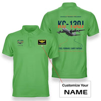 Thumbnail for KC-130J SUPER HERCULES design on light green+name double-side polo t-shirt, double-side print