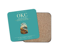 Thumbnail for OKC Will Rogers International Airport (OKC) design on turquoise 1 piece coaster