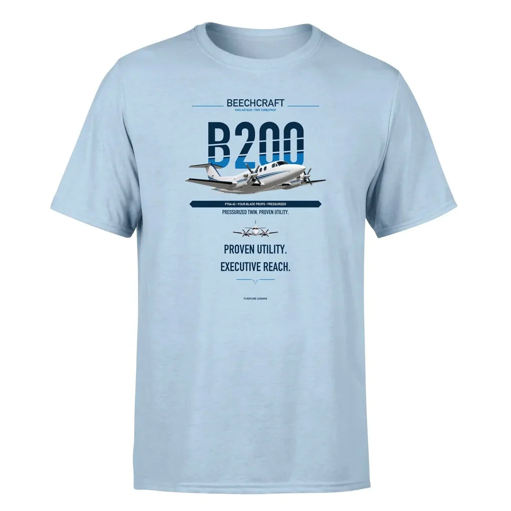 King Air B200 design on light blue single side