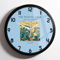 Thumbnail for VINTAGE G4009 - The Training Field - Designed Wall Clocks design on lightblue framed