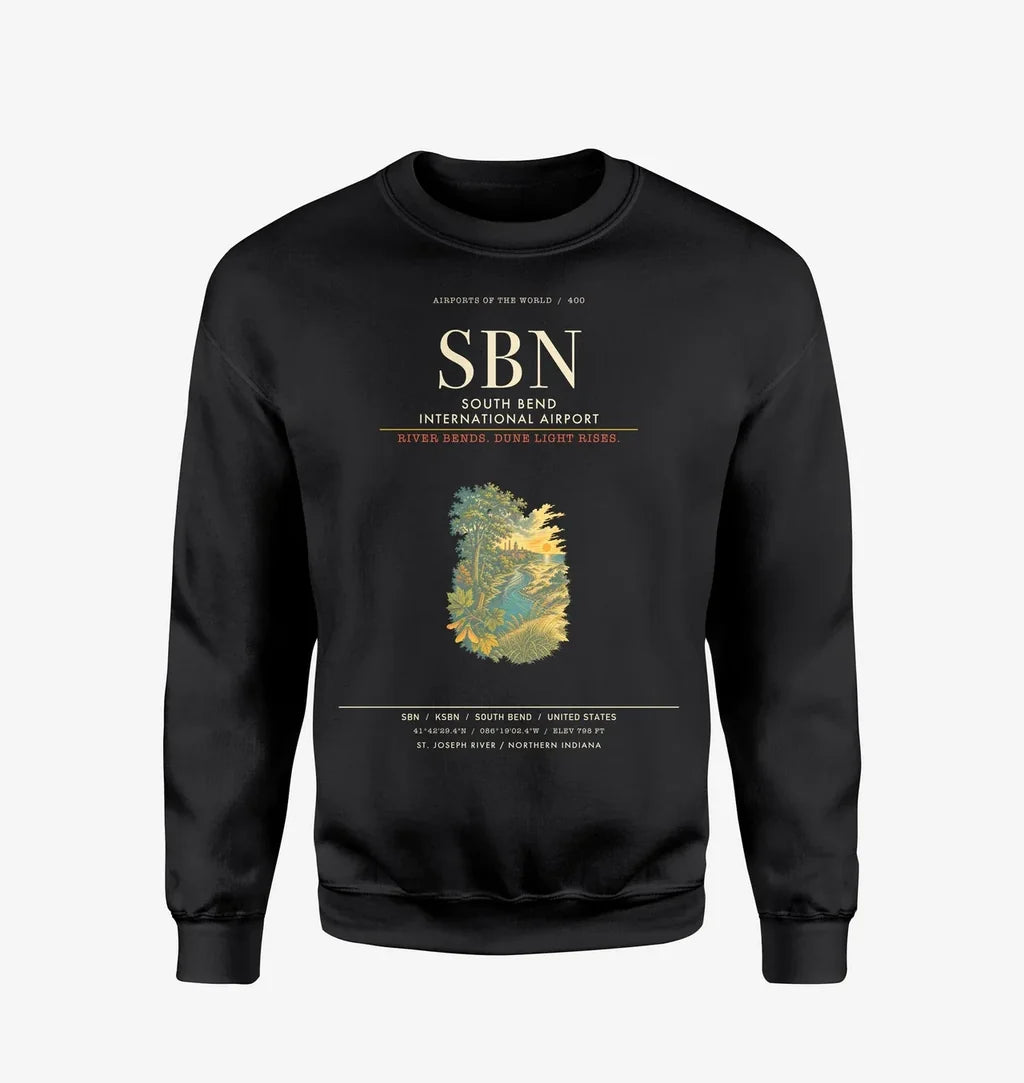 South Bend International Airport SBN Sweatshirt - Black