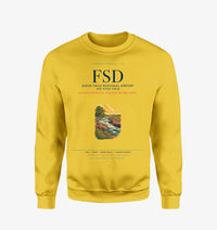 Thumbnail for Sioux Falls Regional Airport Joe Foss Field (FSD) design on yellow sweatshirt