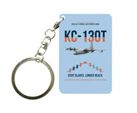 Thumbnail for KC-130T NP2000 design on light blue designed key chain, double-side print