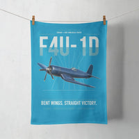 Thumbnail for F4U-1D Corsair design on turquoise towel