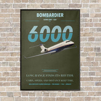 Thumbnail for Bombardier Global 6000 vertical canvas print - framed - green army background