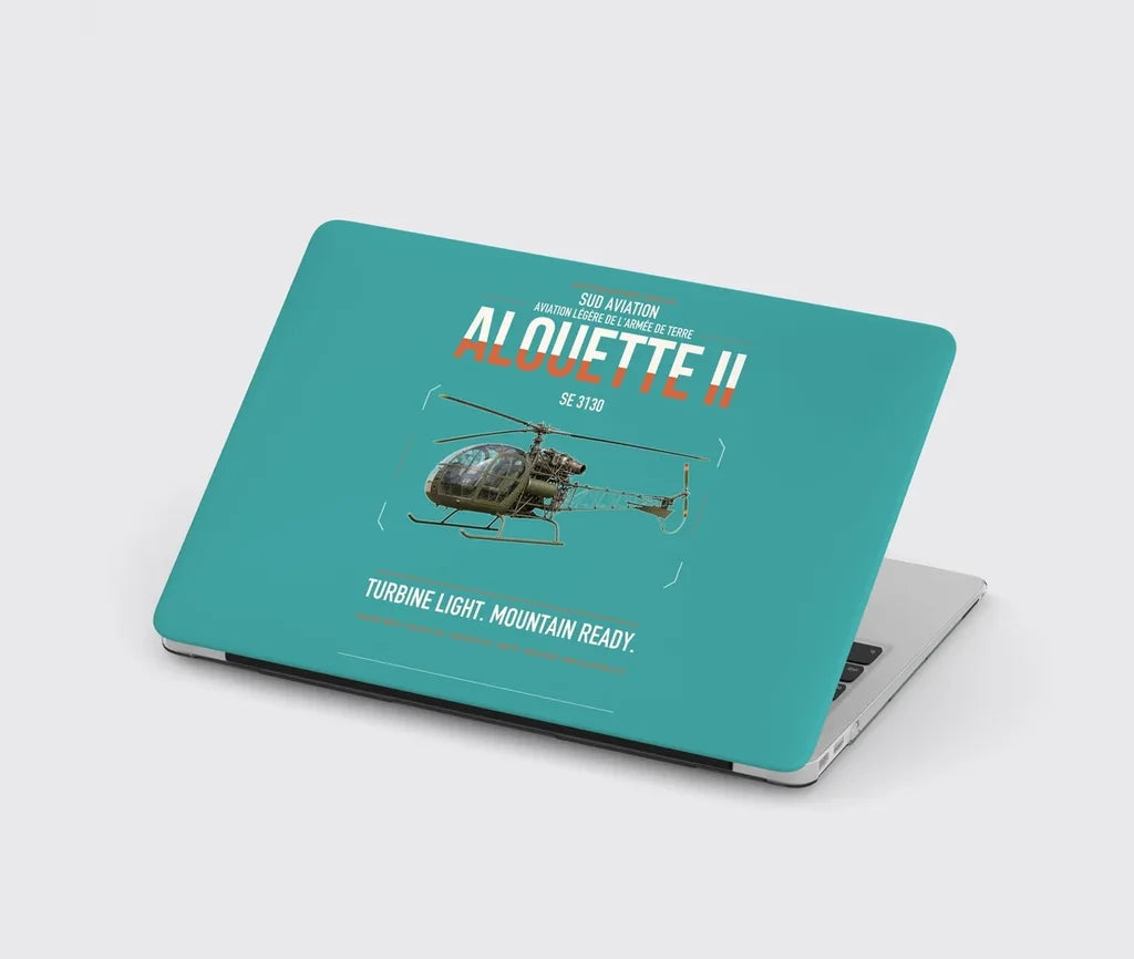 Sud Aviation SE 3130 Alouette II design on turquoise MacBook case