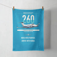 Thumbnail for Beechcraft King Air 260 design on turquoise towel