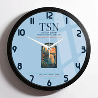 Thumbnail for Tianjin Binhai International Airport (TSN) design on light blue framed wall clock