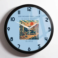 Thumbnail for VINTAGE G4151 - The Desert Mail Stop - Designed Wall Clocks design on lightblue framed