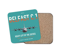 Thumbnail for Short Belfast C.1 design on turquoise 1 piece coaster
