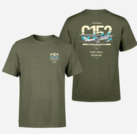 Thumbnail for Cessna 152 design on green army t-shirt, double-side print