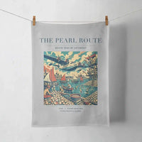 Thumbnail for VINTAGE G4072 - The Pearl Route - Designed Towels design on lightgray