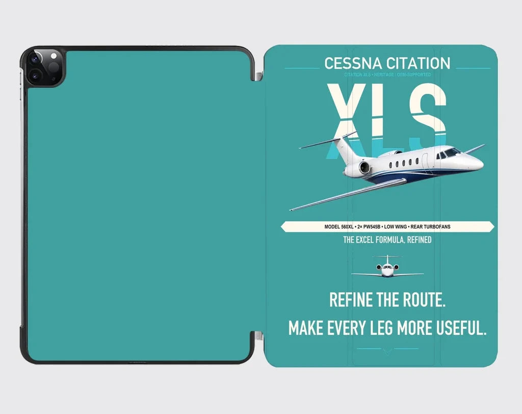 Cessna Citation XLS design on turquoise ipad tablet case