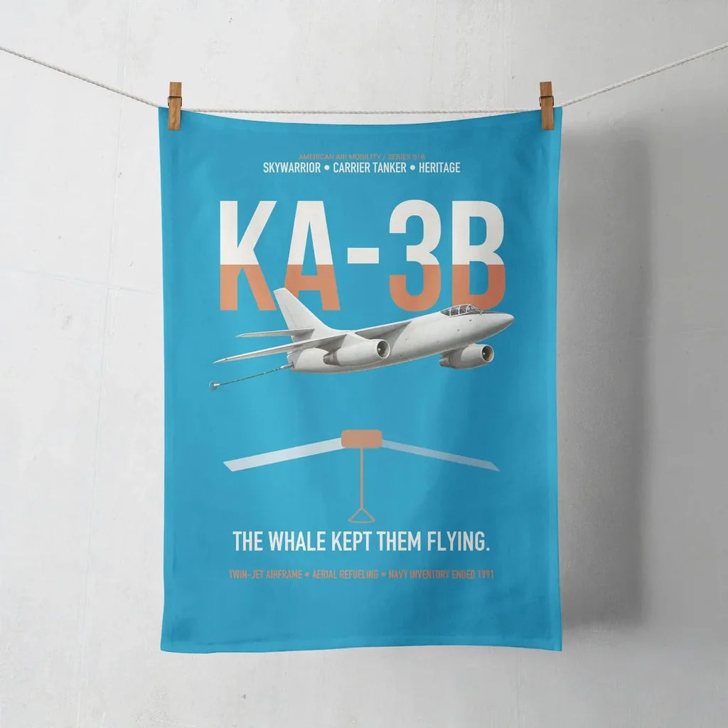 KA-3B Skywarrior design on turquoise towel