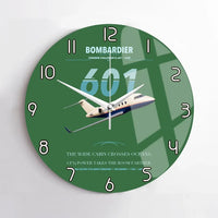 Thumbnail for Bombardier Challenger 601 design on green no frame wall clock