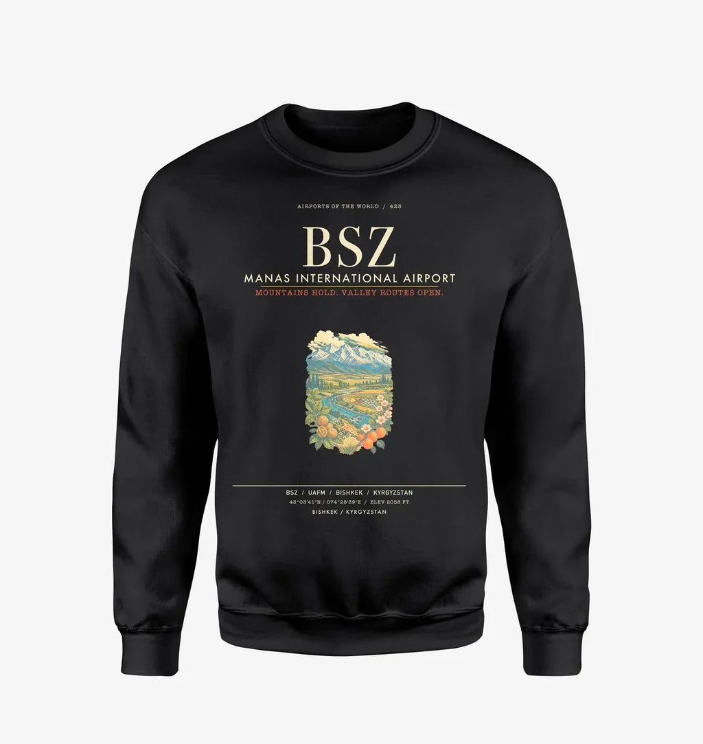 Manas International Airport Bishkek BSZ Sweatshirt - Black