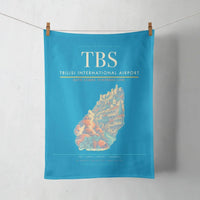 Thumbnail for Tbilisi International Airport (TBS) design on turquoise towel