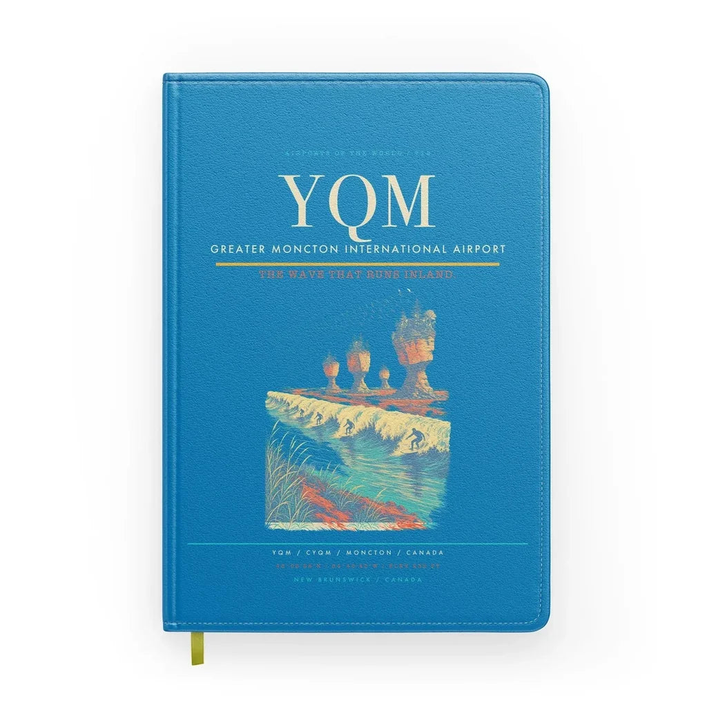 Greater Moncton International Airport (YQM) design on turquoise notebook