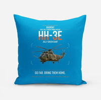 Thumbnail for Sikorsky HH-3E Jolly Green Giant design on turquoise pillow