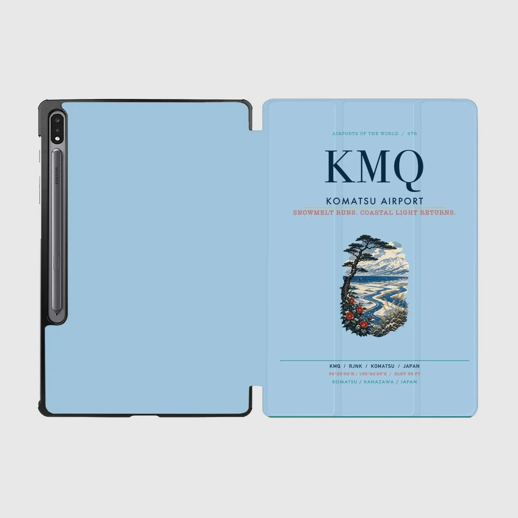 Komatsu Airport (KMQ) design on light blue samsung tablet tablet case
