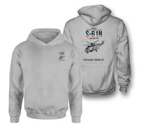 Thumbnail for Sikorsky S-61N design on light gray double-side hoodie, double-side print