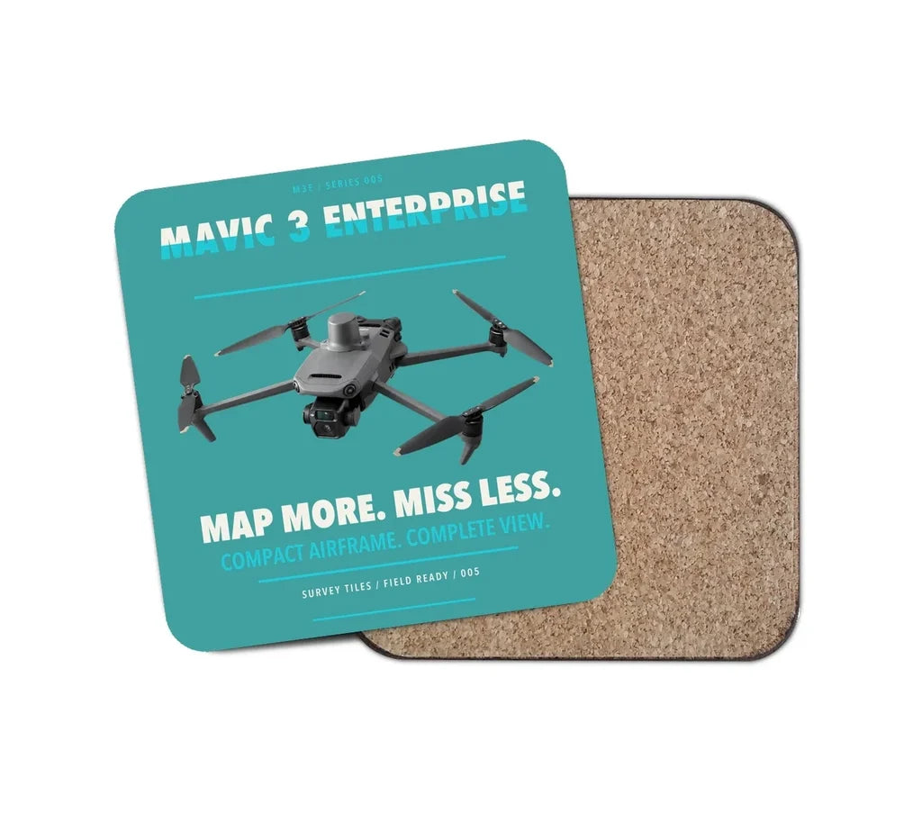 DJI Mavic 3 Enterprise design on turquoise 1 piece coaster
