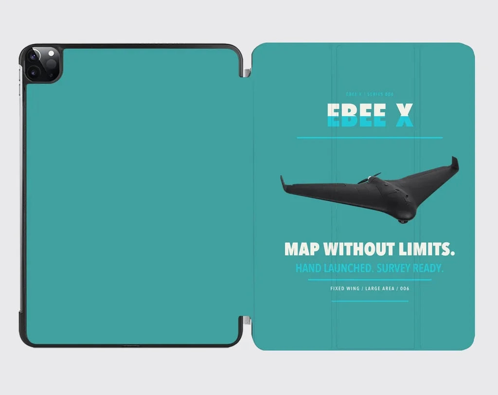 AgEagle eBee X design on turquoise ipad tablet case