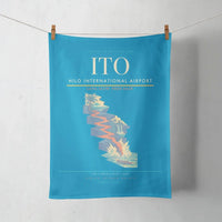 Thumbnail for Hilo International Airport (ITO) design on turquoise towel