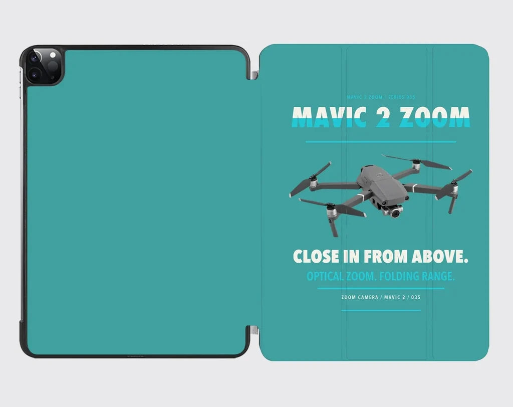 DJI Mavic 2 Zoom design on turquoise ipad tablet case