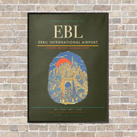 Thumbnail for Erbil International Airport EBL vertical canvas print - framed - green army background