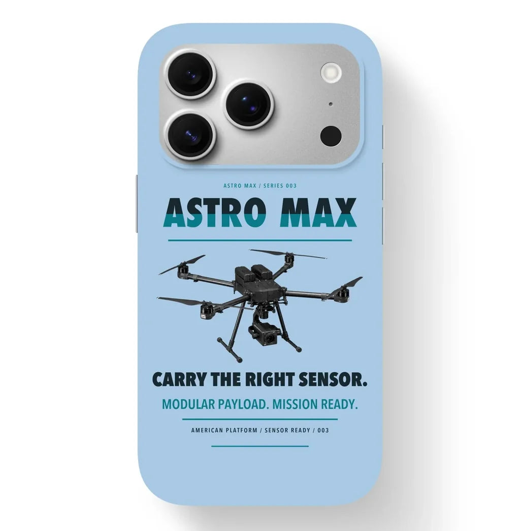 Freefly Astro Max Case design on light blue iphone case