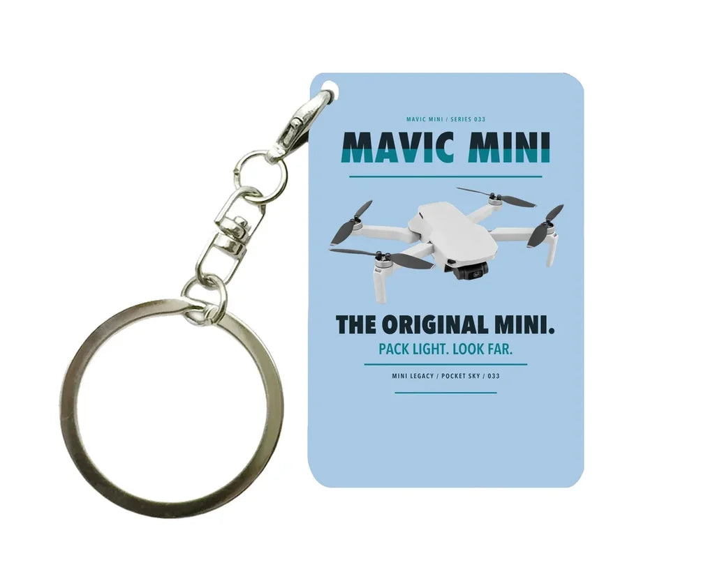 DJI Mavic Mini Key Chain design on light blue key chain