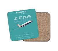 Thumbnail for Bombardier Global 6500 design on turquoise 1 piece coaster