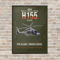 Thumbnail for Airbus H155 EC155 B1 vertical canvas print - framed - green army background